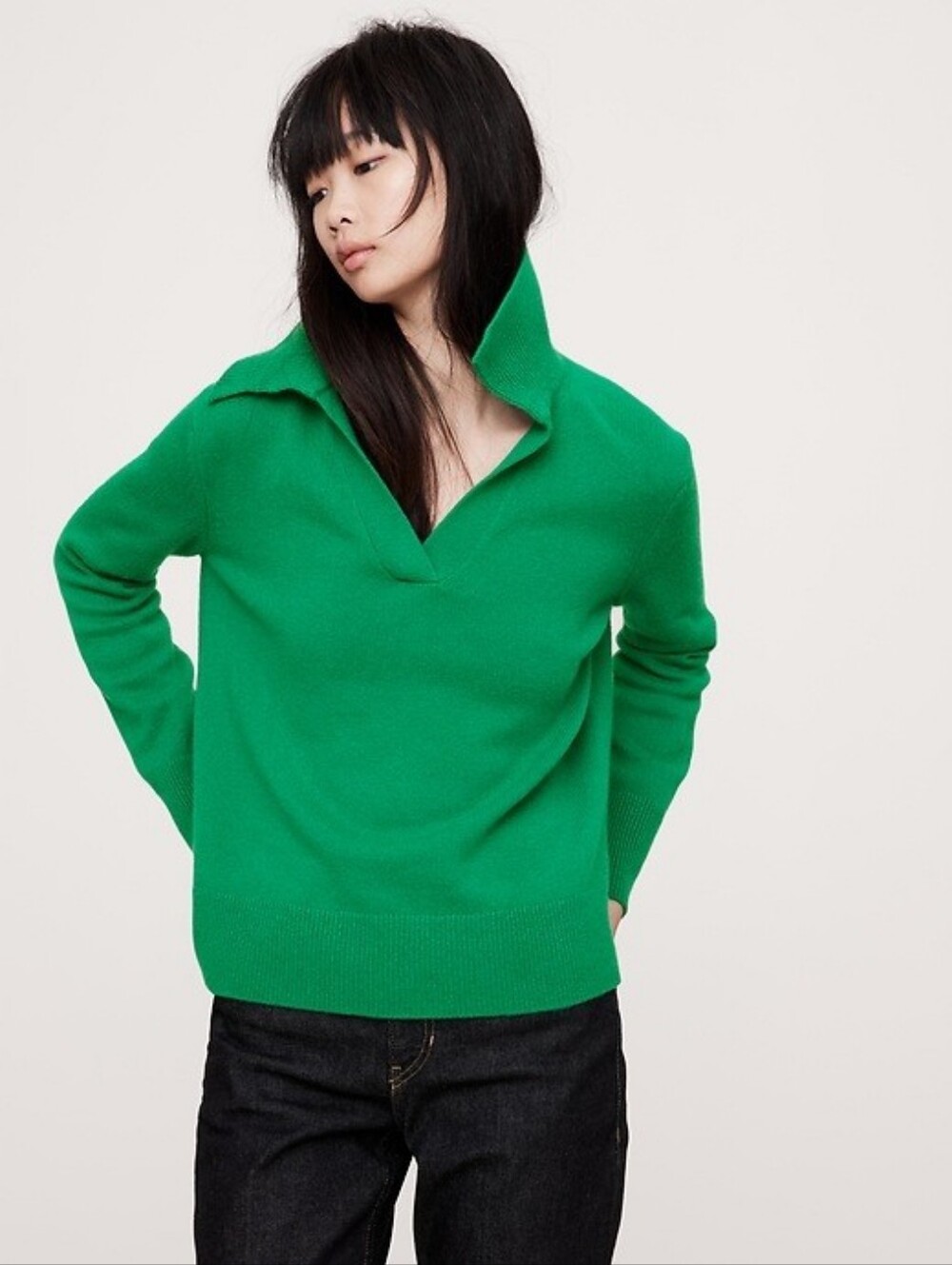 Banana Republic Cashmere Rugby Sweater Polo